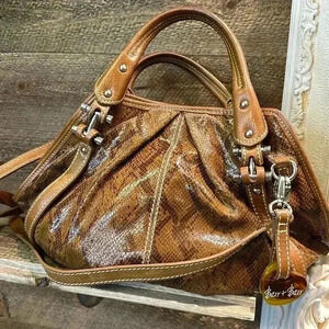 Barr + Barr Snakeskin-Style Leather Shoulder Bag